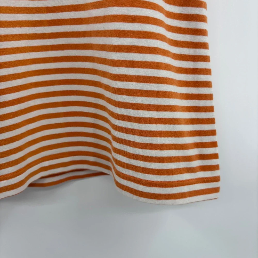Ralph Lauren Kids Striped Short Sleeve T-Shirt‎ Medium Orange White Pony Logo